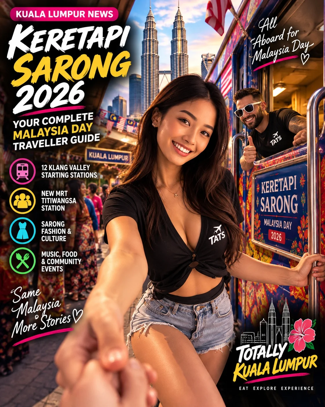 Keretapi Sarong 2026: Kuala Lumpur Traveller Guide for Malaysia Day editorial image